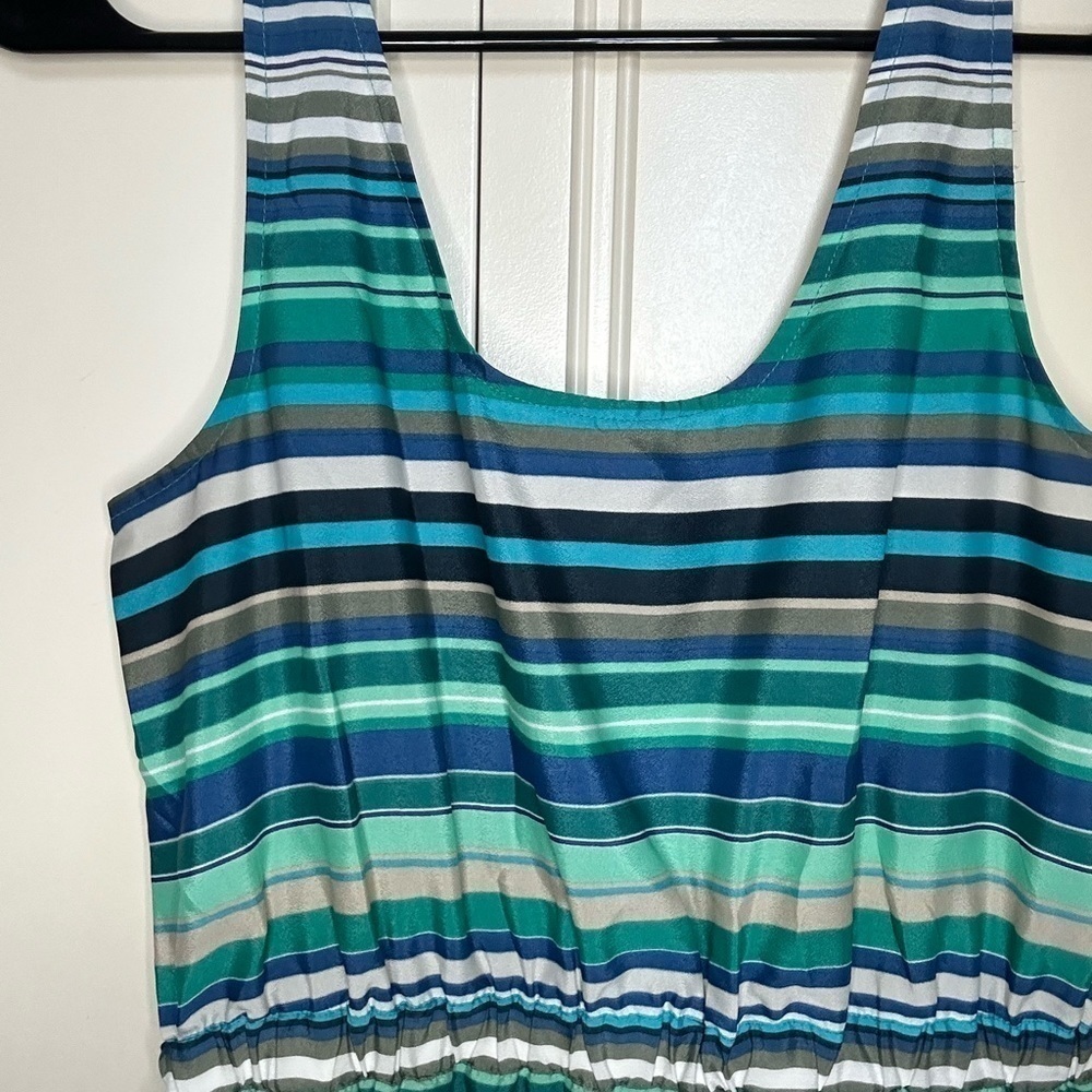 Loft XS Blue/Green Striped Dress - Picture 3 of 4